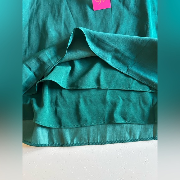 Lilly pulitzer Nadia satin cami / blouse top  in EVERGREEN green size 6 NWT - Picture 8 of 14